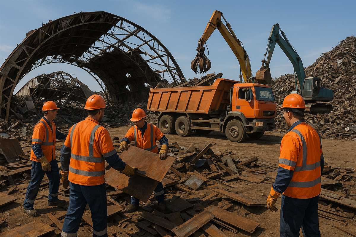 Как организовать вывоз мусора после разборки металлического ангара