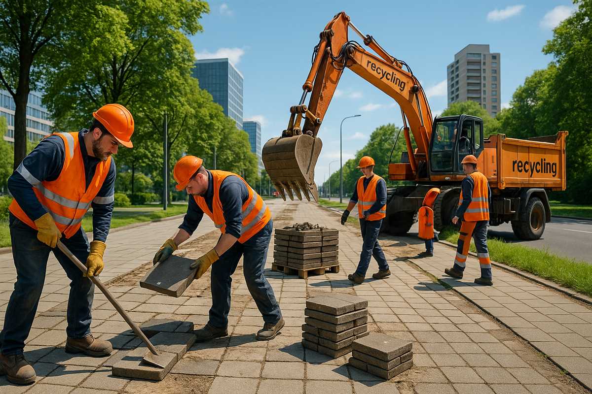 Как утилизируют старые тротуарные покрытия после реконструкции